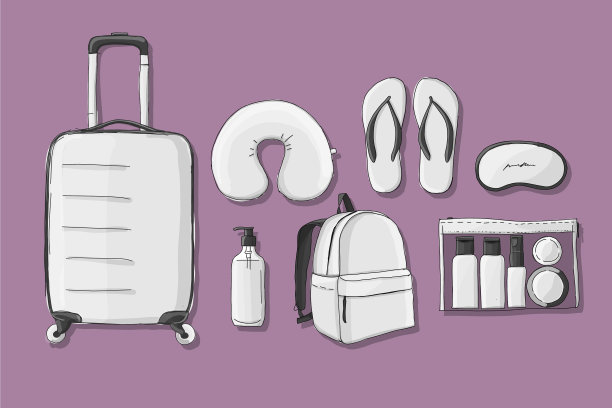 旅行设置模型草图为您的设计图片下载