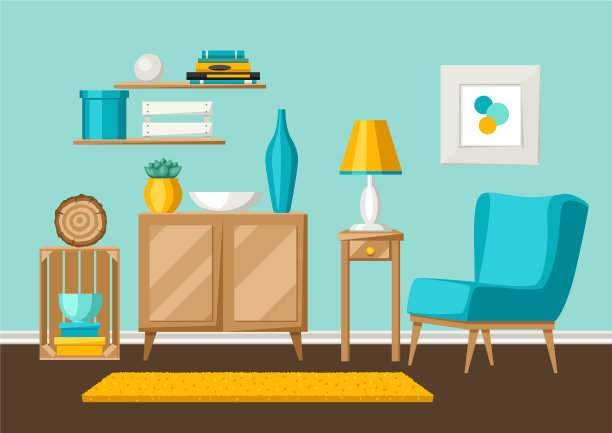 室内客厅家具和家居装饰图片下载