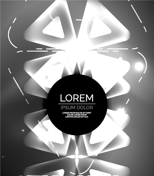 在黑暗的空间里发光的玻璃三角形图片下载