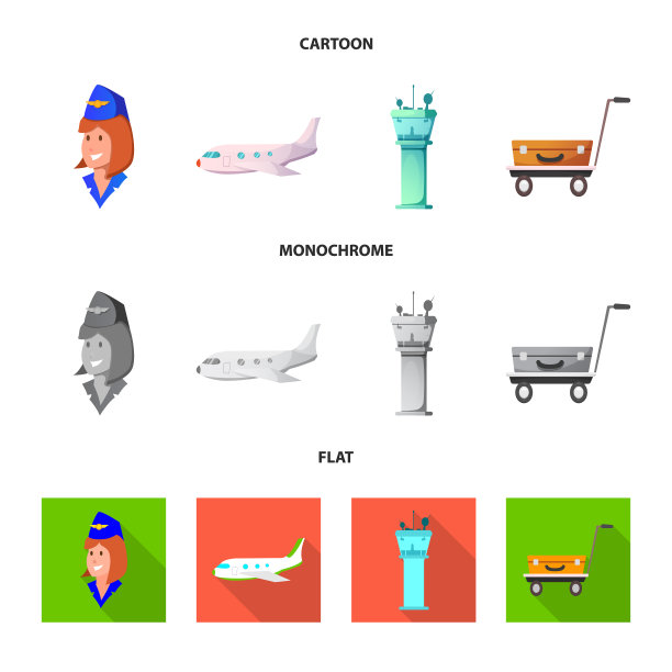 机场和飞机图标的设计图片下载