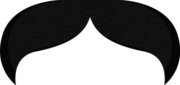 孤立的复古的胡子图片下载