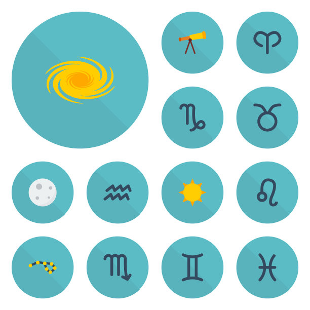 平面图标，太阳双胞胎，狮子等图片下载