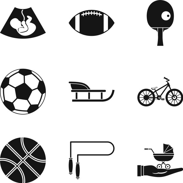 年轻的图标设置简单的风格图片下载