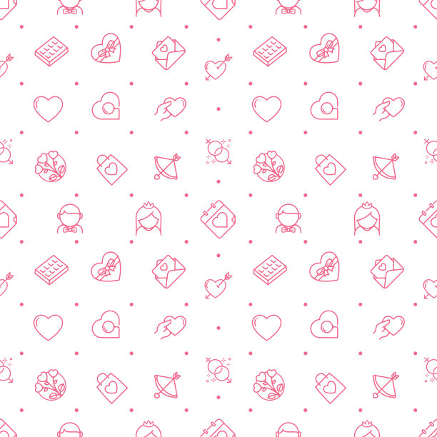 无缝模式与爱情和浪漫的图标图片下载