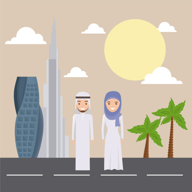 迪拜城市现代建筑与城市景观天际线图片下载