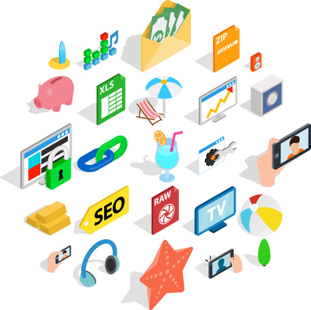 相机手机图标设置等距风格图片下载