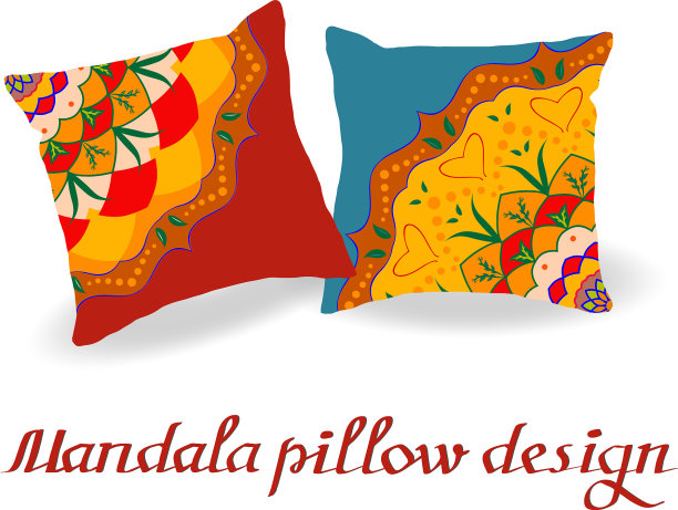曼荼罗装饰的枕头图片下载