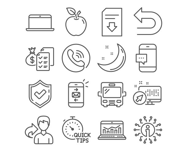 快速提示巴士和网络分析图标邮件图片下载