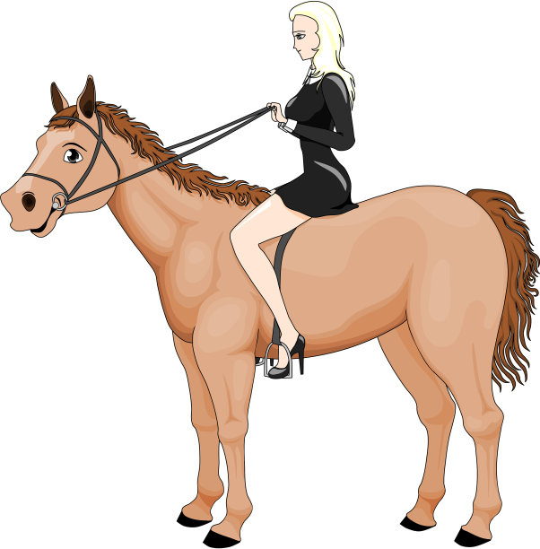 女孩骑着马图片下载