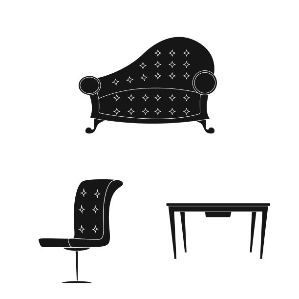 孤立对象的家具和公寓符号图片下载
