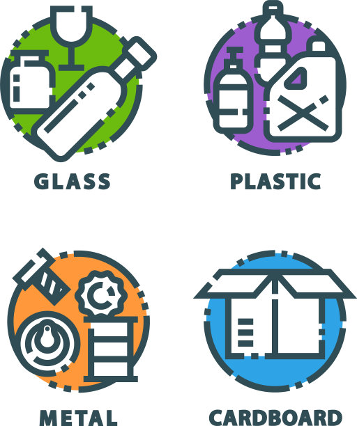 回收垃圾元素垃圾袋轮胎图片下载