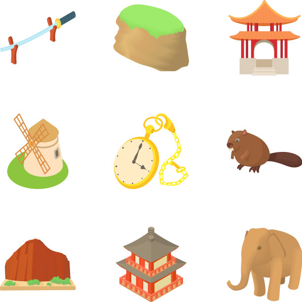 多民族图标设置卡通风格图片下载