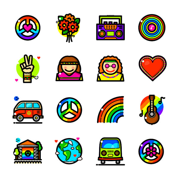 嬉皮士图标设置图片下载