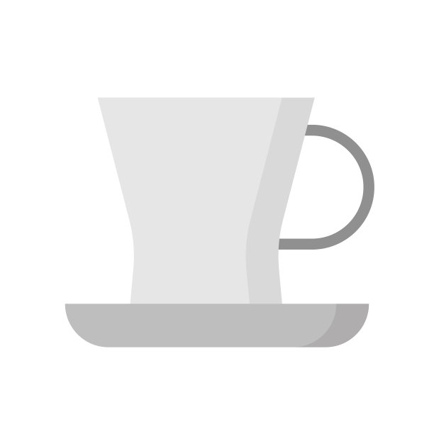茶杯和茶托厨房用具扁平设计图片下载