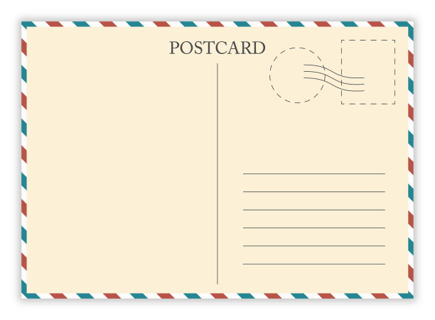 空邮明信片模板图片下载