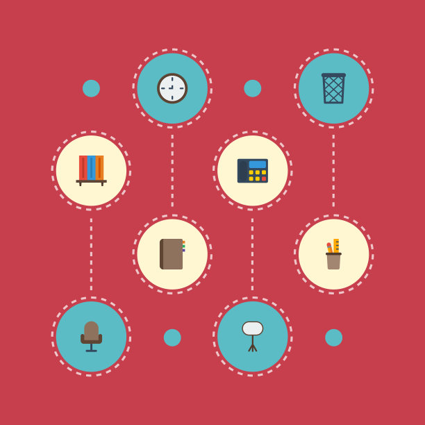 平面图标，笔筒，垃圾桶，手表和图片下载