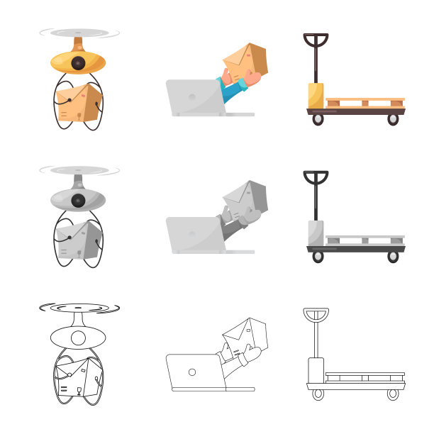 货物孤立物和货物标志的集合图片下载