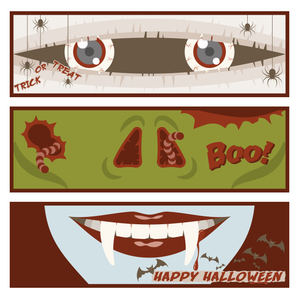 万圣节连环画横幅图片下载