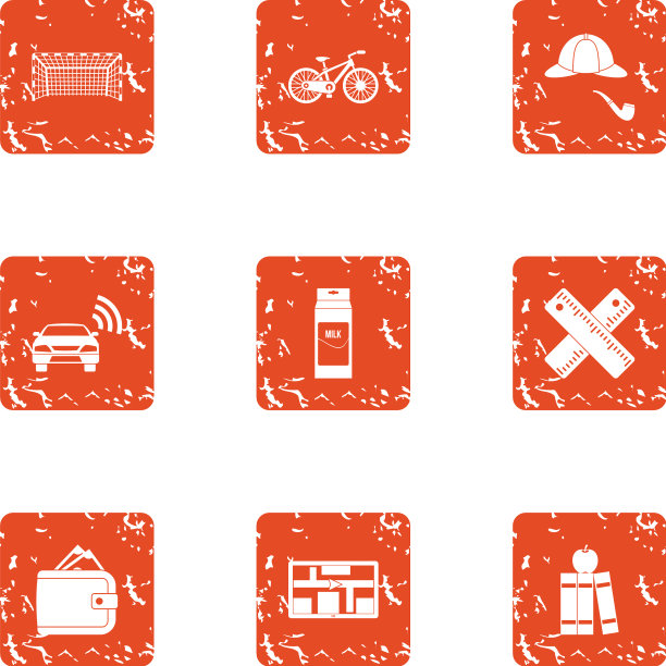 大城市的图标设置垃圾摇滚风格图片下载