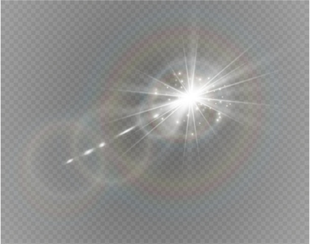 抽象镜头金色前太阳耀斑透明图片下载