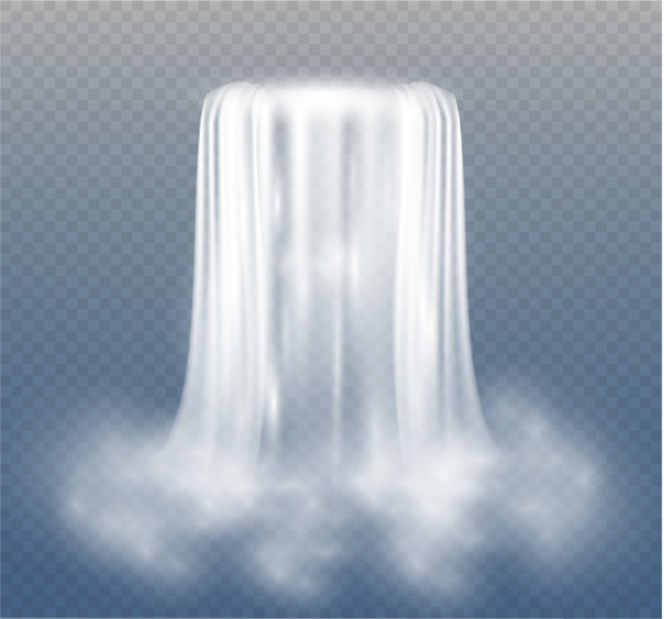 逼真透明的自然瀑布溪流图片下载