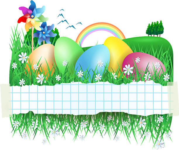 带有复活节彩蛋的复活节横幅图片下载