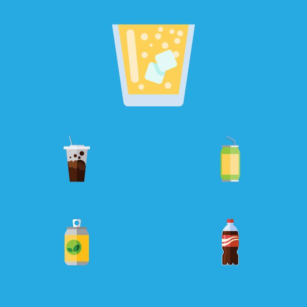 扁平图标饮料套碳酸柠檬水图片下载