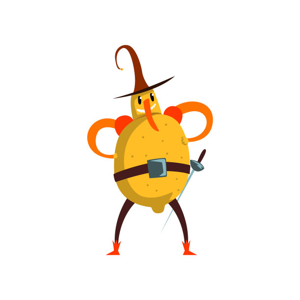 勇敢的柠檬卡通人物在水果图片下载