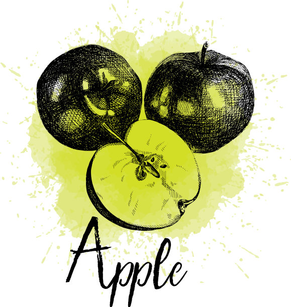 一只手画的苹果图片下载