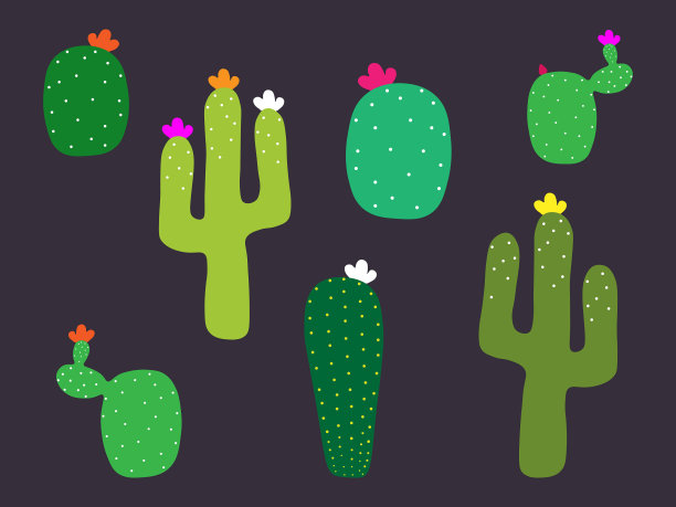 墨西哥仙人掌花采集仙人掌图案图片下载