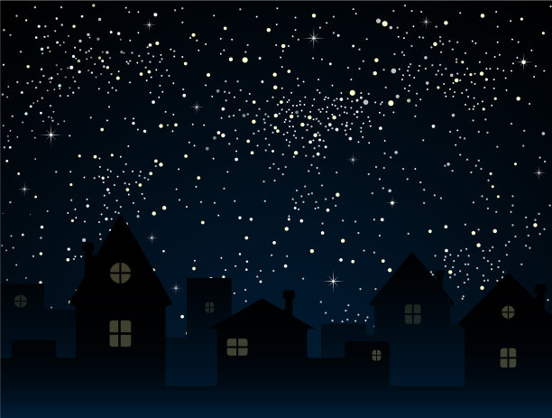 繁星满天，闪烁着蓝色的光芒图片下载