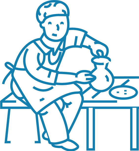 陶瓷线形图标概念陶瓷线图片下载