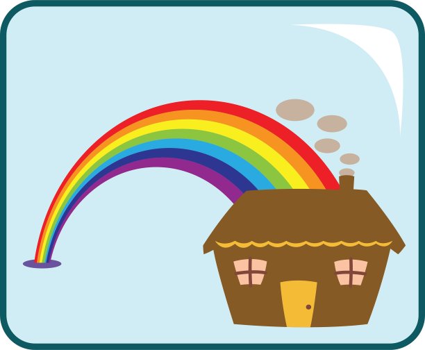 房子和彩虹图片下载