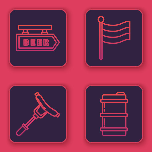 设线啤酒街招牌与题字图片下载