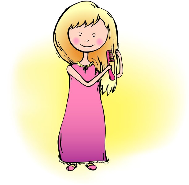 女孩梳头发图片下载