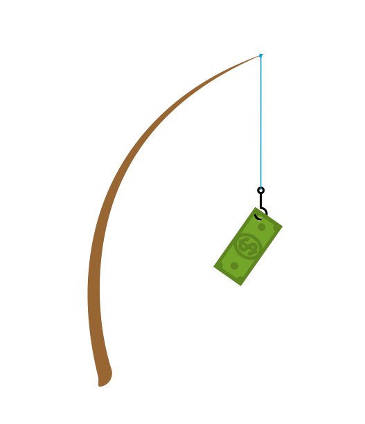 钓竿和美元渔具和现金钱图片下载