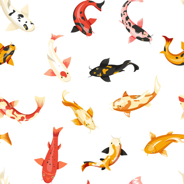 鱼类奇特，冷血动物无缝模式图片下载