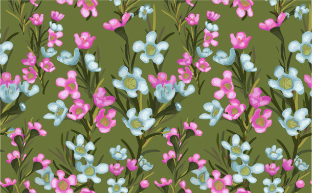 宽大的复古无缝背景图案蓝色和图片下载