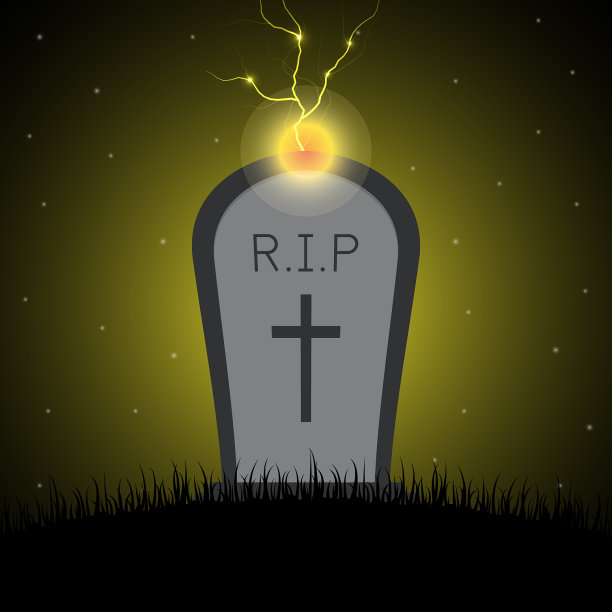 万圣节墓碑墓地雷电图片下载