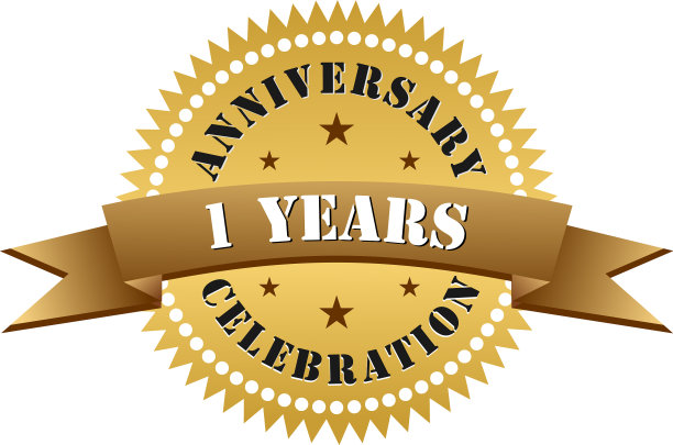 1周年纪念黄金标志图片下载
