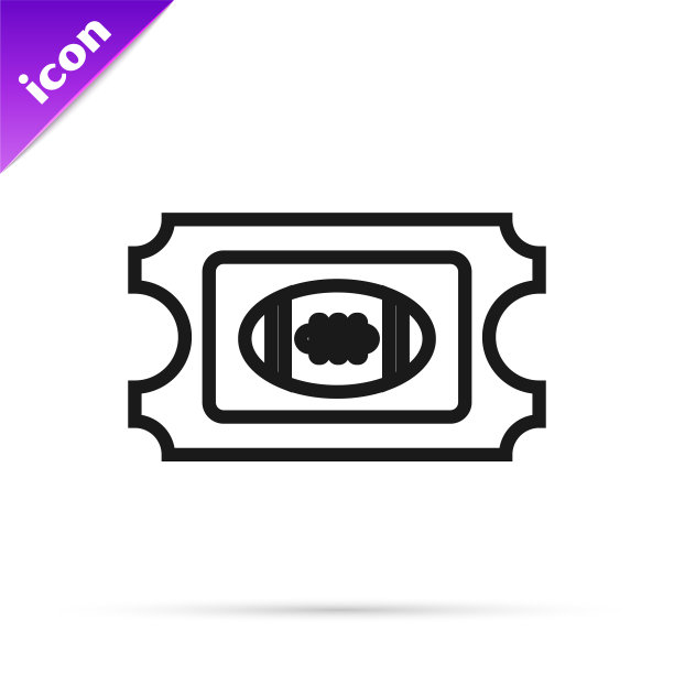 黑线美国足球票偶像孤立图片下载