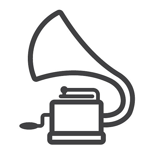 留声机线性图标音乐图片下载