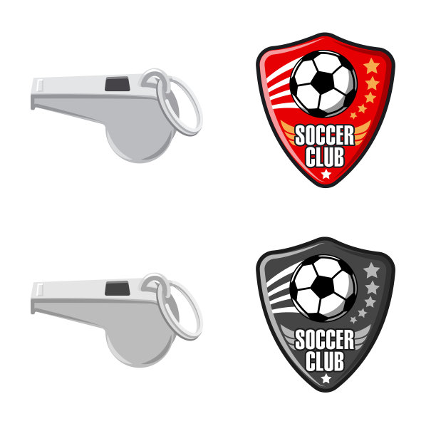 孤立的对象足球和齿轮标志图片下载