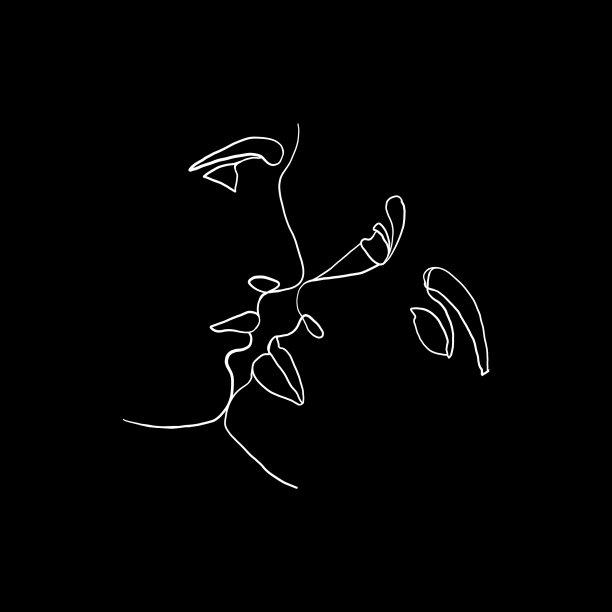 连续的线条画集脸和女人图片下载