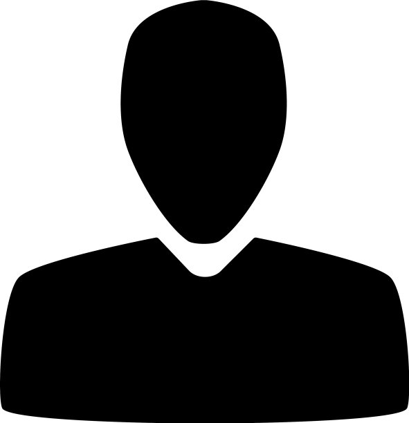 白色背景上隔离的黑色用户图标轮廓图片下载