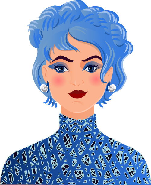 阿凡达时尚女性，蓝色头发，还有图片下载