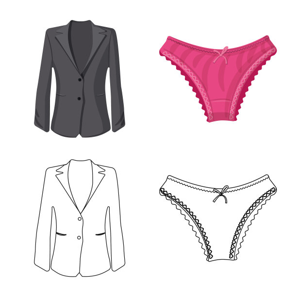 设计女装和服装的符号集图片下载