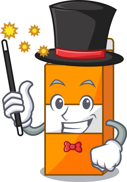 魔术师包装果汁吉祥物卡通图片下载