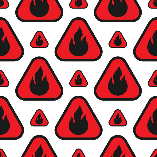 火焰危险无缝图案用红色和图片下载