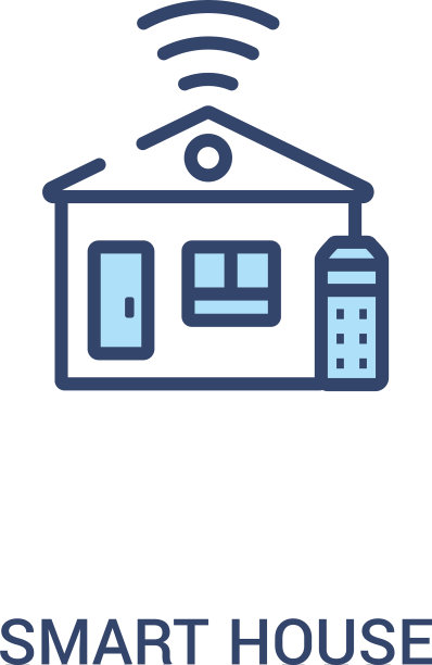 智能住宅概念2彩色图标简单的线条图片下载